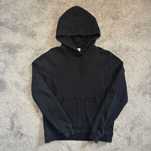 John Elliott Hoodie Mens Size 0 XS Black Pullover Cotton Sweatshirt USA Made